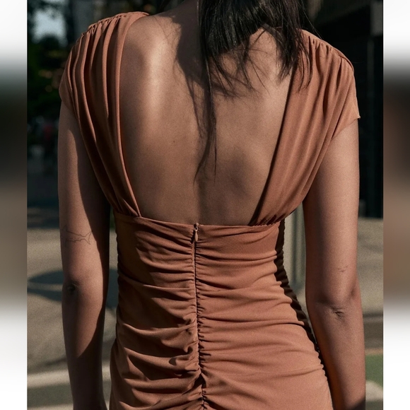 ZARA DRAPED CUT OUT DRESS SIZE S - Picture 5 of 9